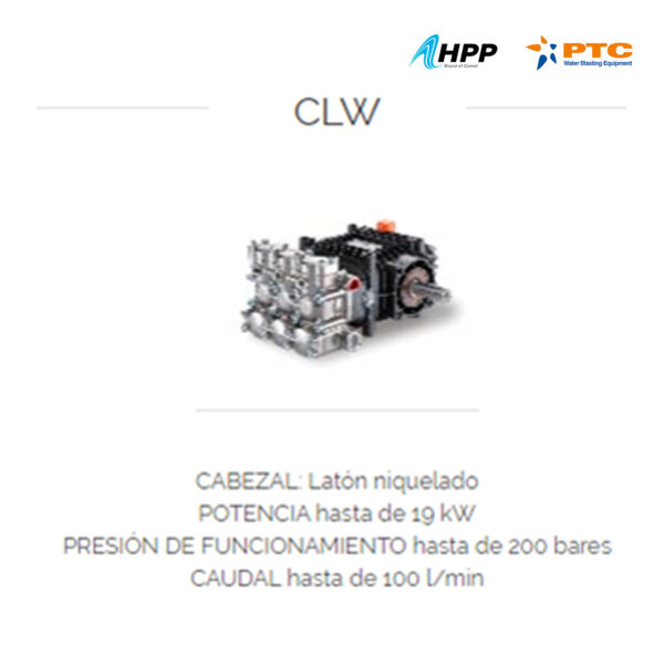 Bomba hidrojet serie CLW para agua a alta presión